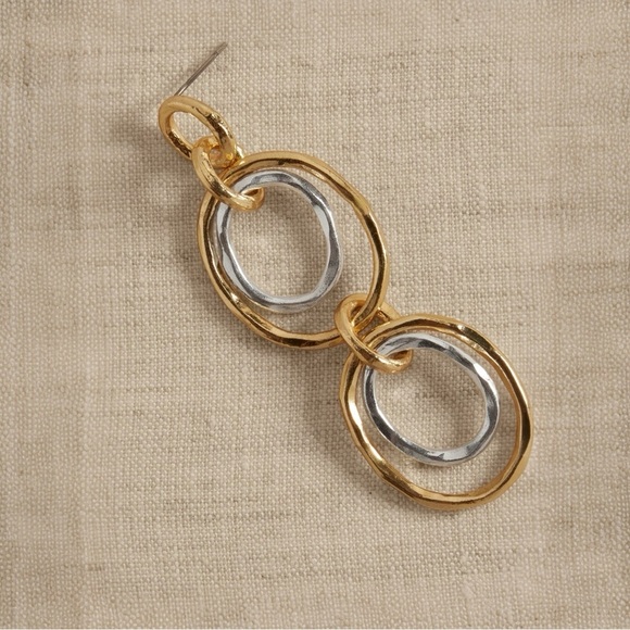 NWT Banana Republic MIXED METAL LINK EARRINGS | AUREUS + ARGENT - Picture 4 of 4